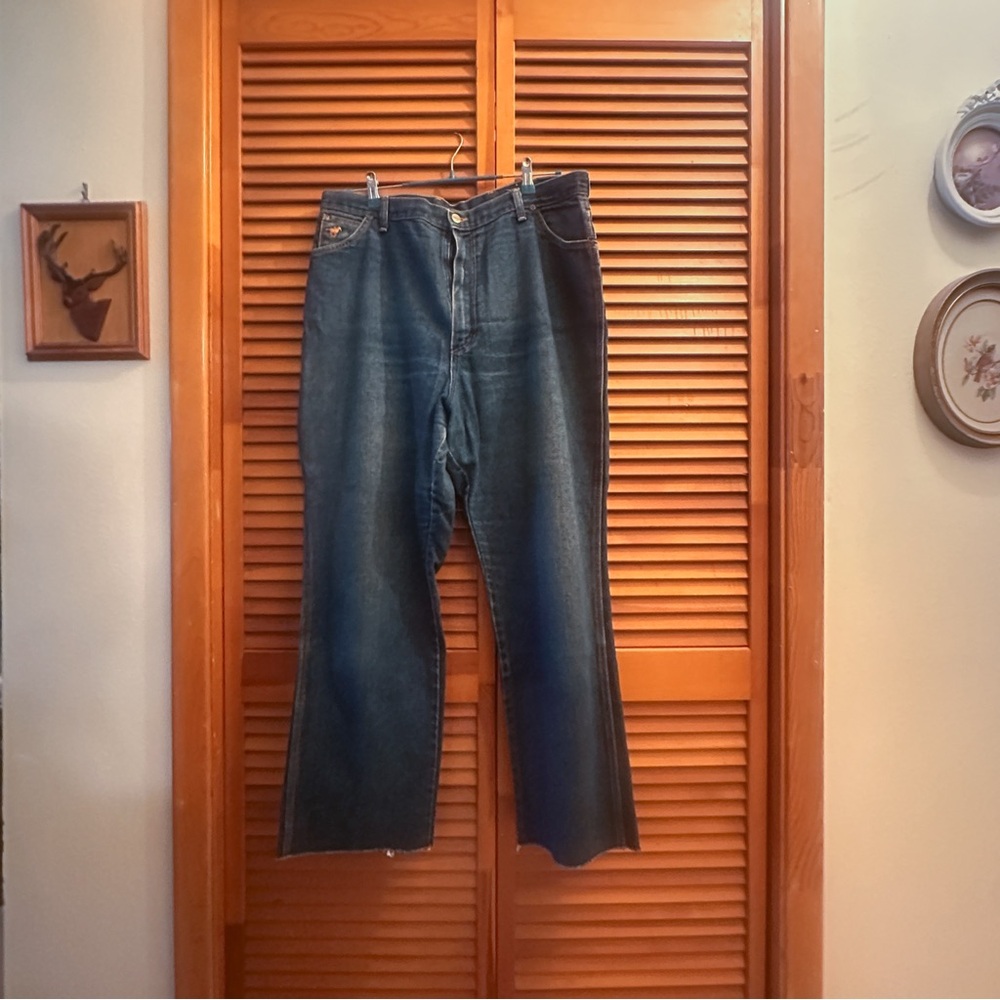 Vintage Wrangler 1970s plus size high waisted wide leg jeans